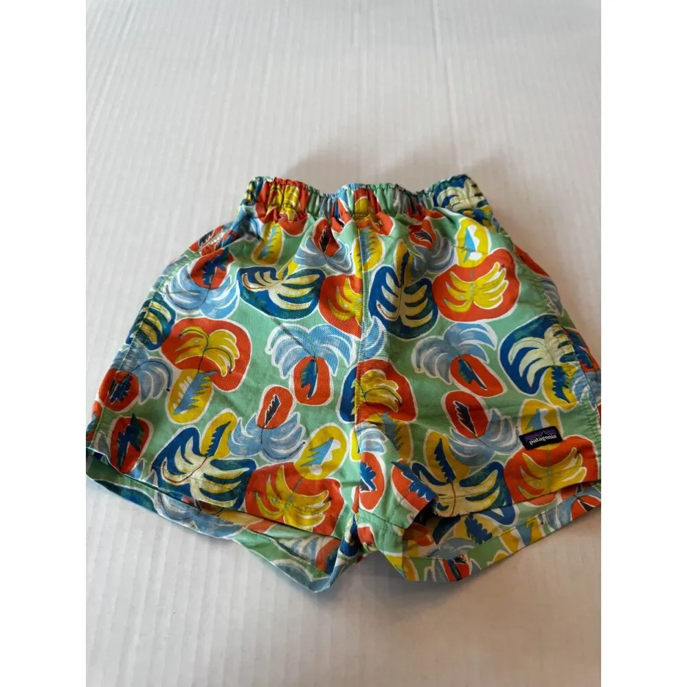 Patagonia Baby Baggies Swim Trunks 4T Blue Surf Fish Print Recycled Nylon